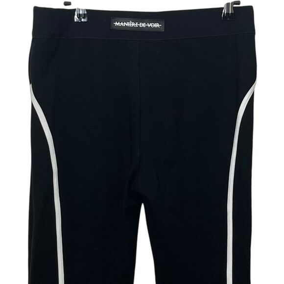 Maniere De Voir High Rise Leggings Women’s 14 Black Zip Trim Compression Inseam - Picture 6 of 12